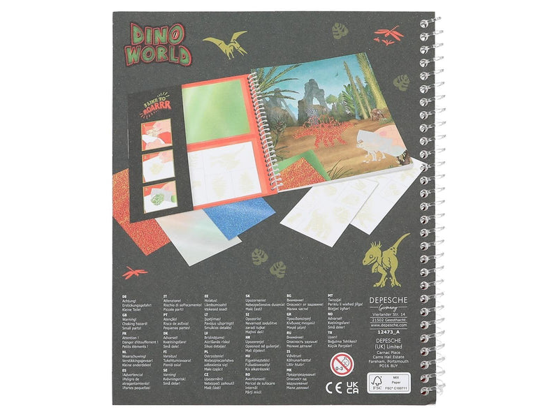 Dino World Colouring Book Stick & Shine