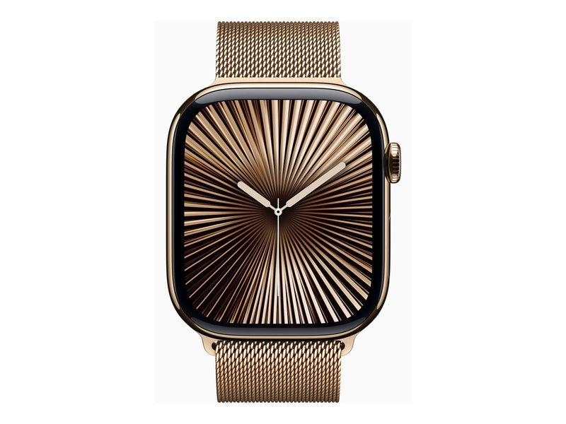 Apple Watch Series 10 GPS + Cellular 46mm - Gold Titanium Case with Gold Milanese Loop - S/M