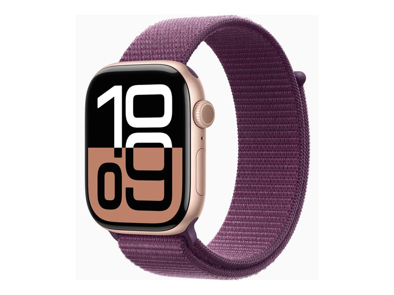 Apple Watch Series 10 GPS 42mm - Rose Gold Aluminium Case with Plum Sport Loop