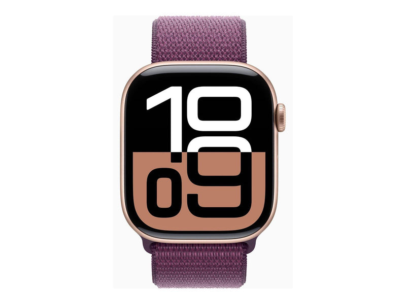 Apple Watch Series 10 GPS 42mm - Rose Gold Aluminium Case with Plum Sport Loop