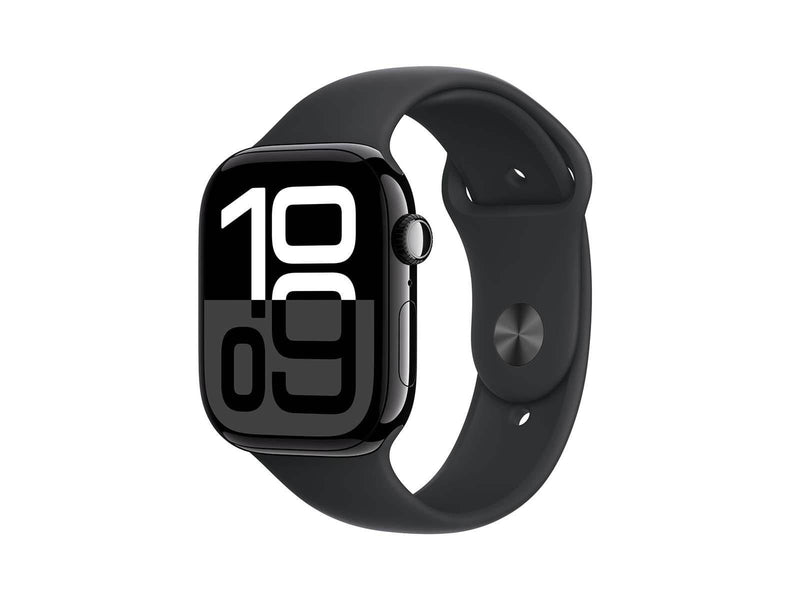 Apple Watch Series 10 GPS 46mm - Jet Black Aluminium Case with Black Sport Band - S/M