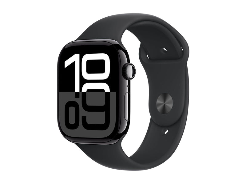 Apple Watch Series 10 GPS 46mm - Jet Black Aluminium Case with Black Sport Band - S/M
