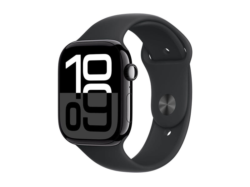 Apple Watch Series 10 GPS 46mm - Jet Black Aluminium Case with Black Sport Band - M/L