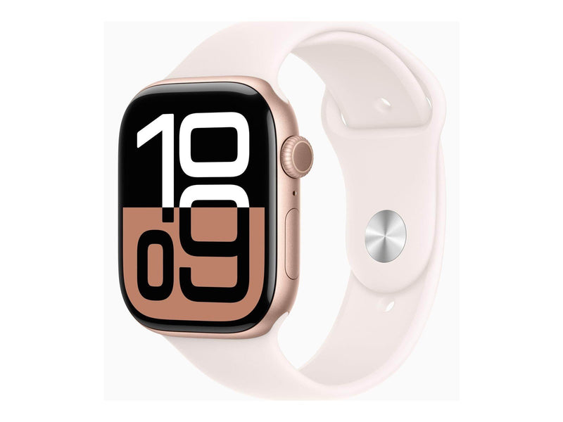 Apple Watch Series 10 GPS 46mm - Rose Gold Aluminium Case with Light Blush Sport Band - S/M