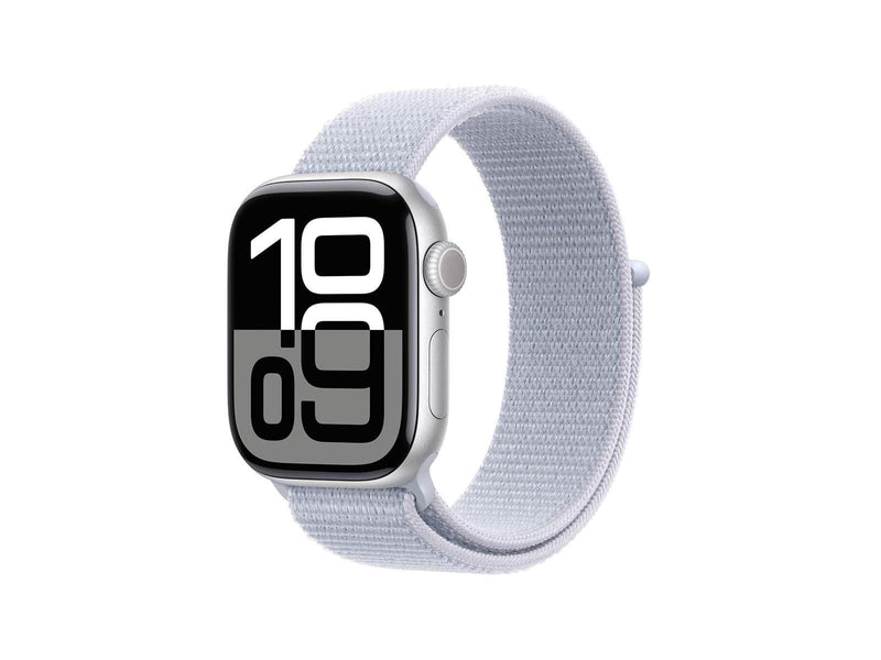 Apple Watch Series 10 GPS + Cellular 42mm - Silver Aluminium Case with Blue Cloud Sport Loop