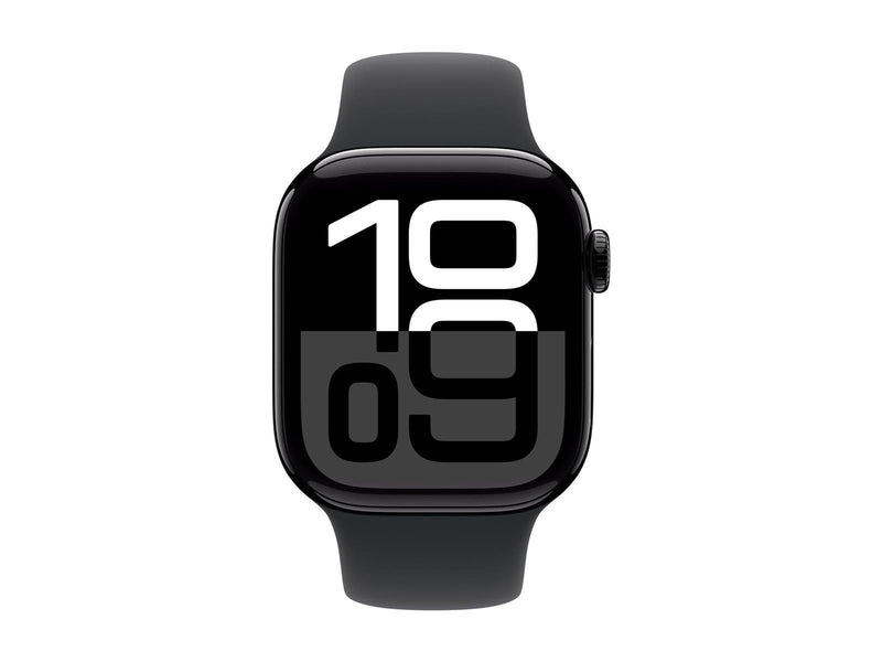 Apple Watch Series 10 GPS + Cellular 42mm - Jet Black Aluminium Case with Black Sport Band - M/L
