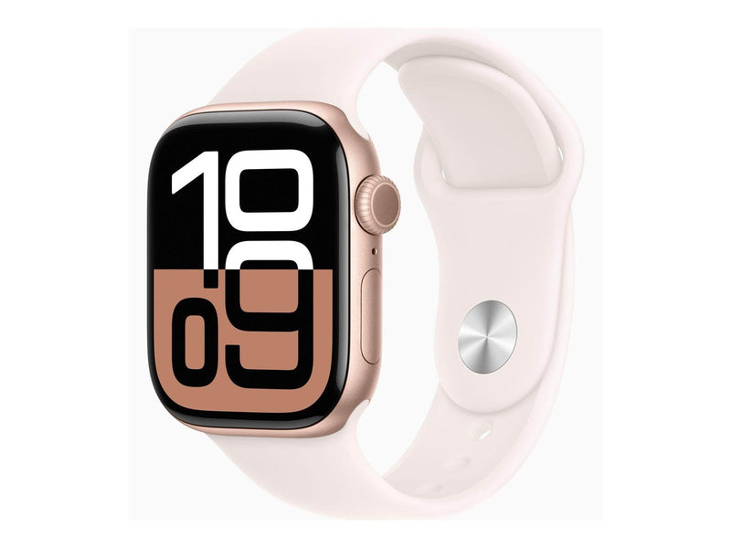 Apple Watch Series 10 GPS + Cellular 42mm - Rose Gold Aluminium Case with Light Blush Sport Band - M/L