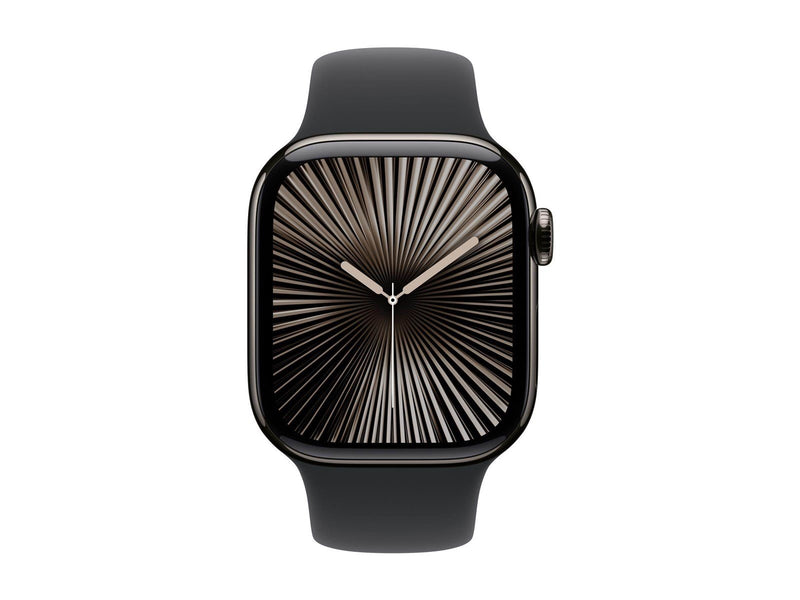 Apple Watch Series 10 GPS + Cellular 42mm - Slate Titanium Case with Black Sport Band - M/L