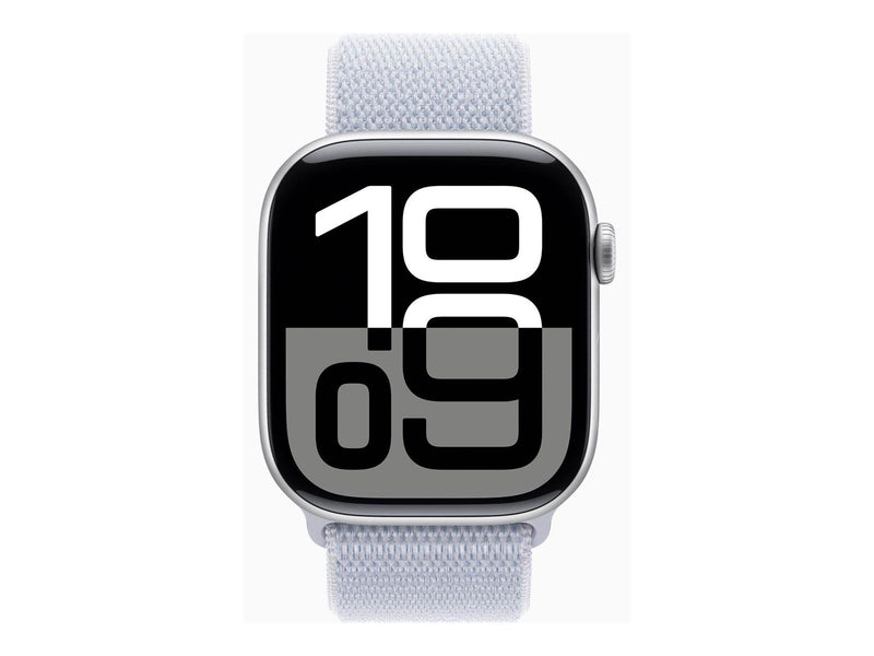 Apple Watch Series 10 GPS + Cellular 46mm - Silver Aluminium Case with Blue Cloud Sport Loop
