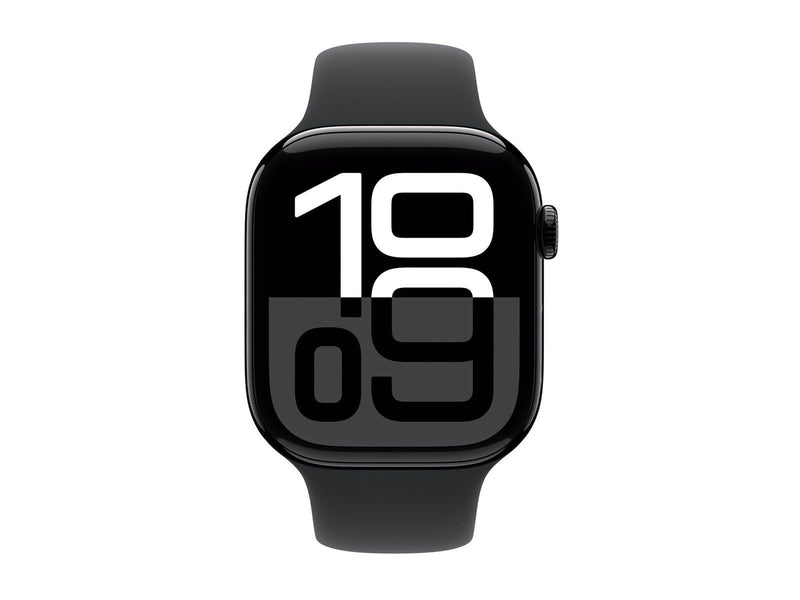 Apple Watch Series 10 GPS + Cellular 46mm - Jet Black Aluminium Case with Black Sport Band - M/L