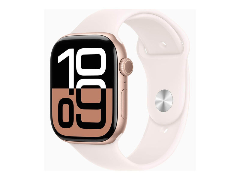 Apple Watch Series 10 GPS + Cellular 46mm - Rose Gold Aluminium Case with Light Blush Sport Band - M/L