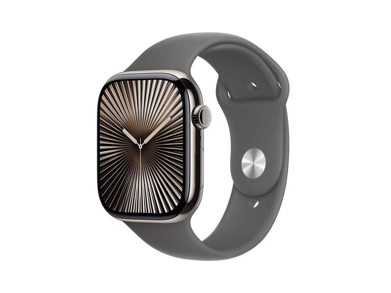 Apple Watch Series 10 GPS + Cellular 46mm - Titanium Case with Stone Grey Sport Band - S/M