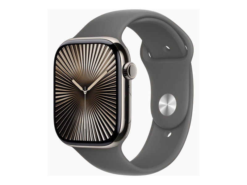 Apple Watch Series 10 GPS + Cellular 46mm - Titanium Case with Stone Grey Sport Band - S/M