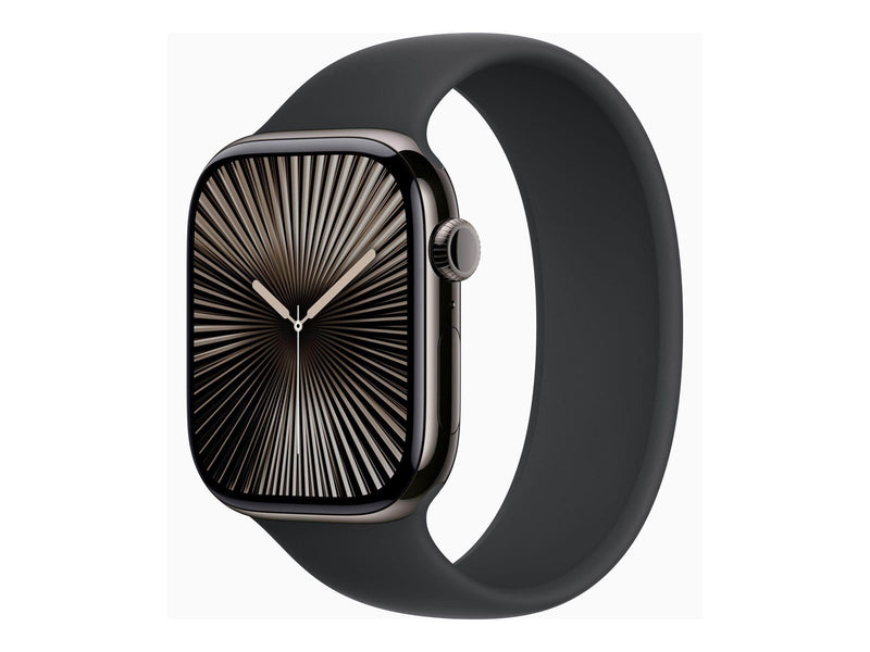 Apple Watch Series 10 GPS + Cellular 46mm - Slate Titanium Case with Black Sport Band - S/M