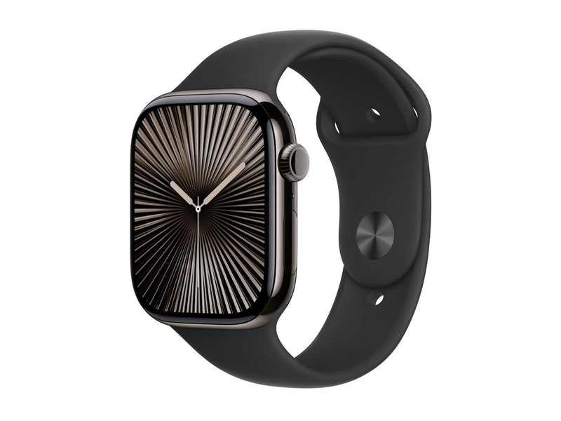 Apple Watch Series 10 GPS + Cellular 46mm - Slate Titanium Case with Black Sport Band - M/L
