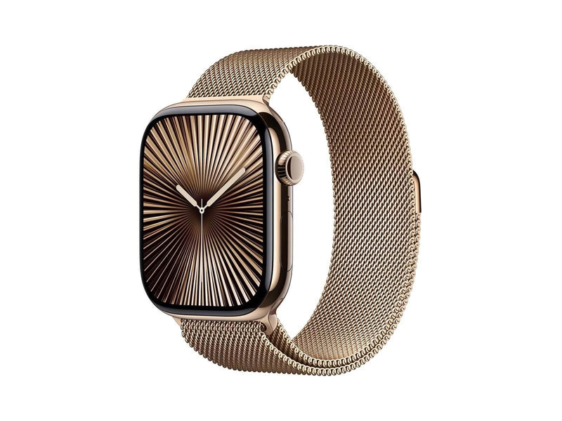 Apple Watch Series 10 GPS + Cellular 46mm - Gold Titanium Case with Gold Milanese Loop - M/L