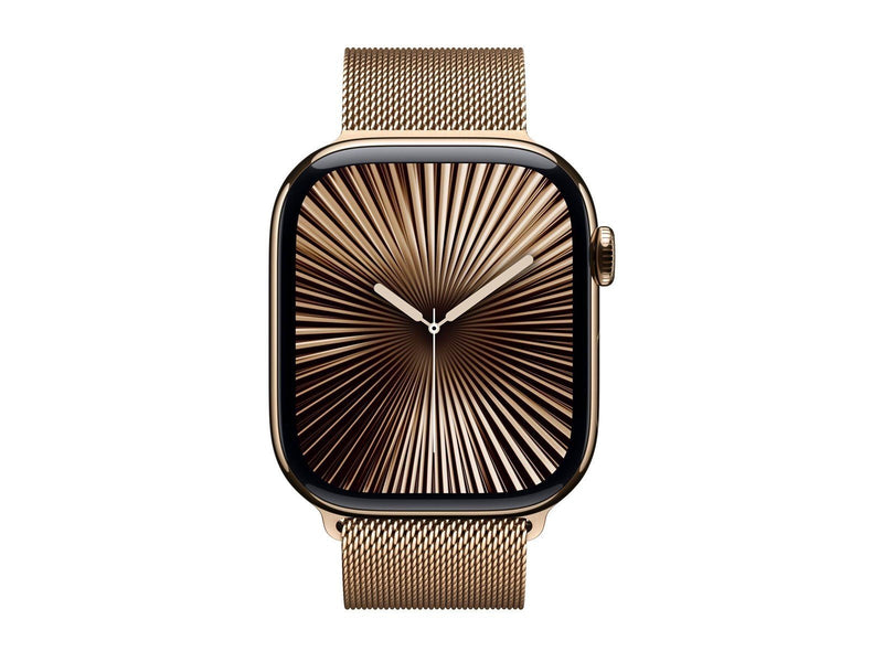 Apple Watch Series 10 GPS + Cellular 46mm - Gold Titanium Case with Gold Milanese Loop - M/L
