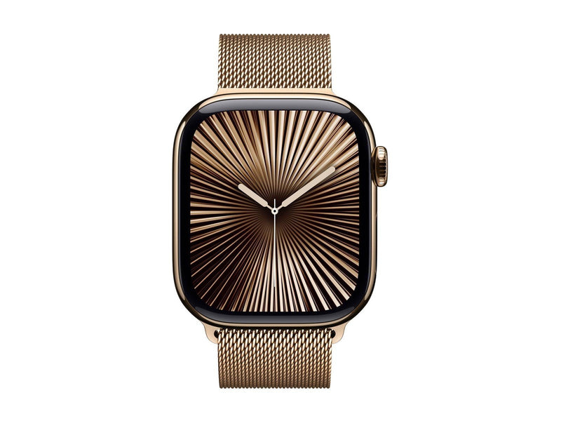 Apple Watch Series 10 GPS + Cellular 42mm - Gold Titanium Case with Gold Milanese Loop