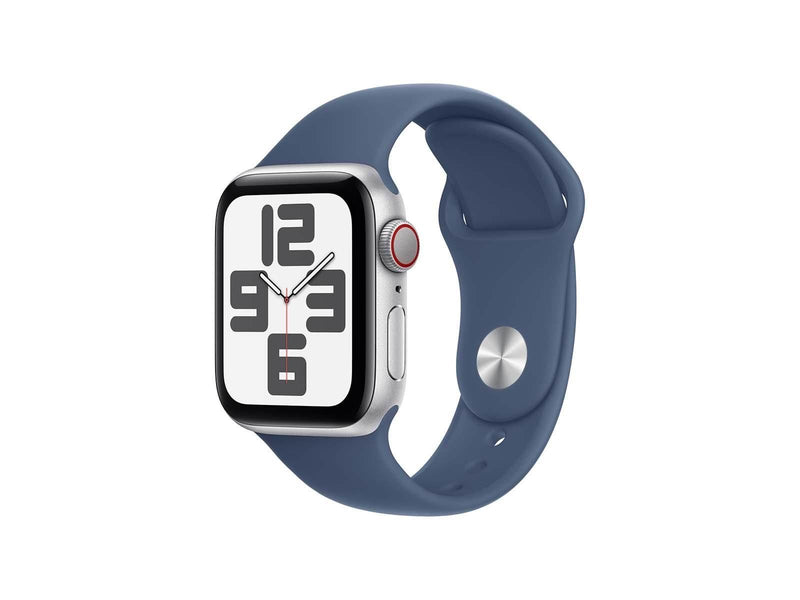 Apple Watch SE GPS + Cellular 40mm - Silver Aluminium Case with Denim Sport Band - M/L