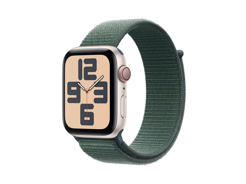 Apple Watch SE GPS + Cellular 44mm - Starlight Aluminium Case with Lake Green Sport Loop