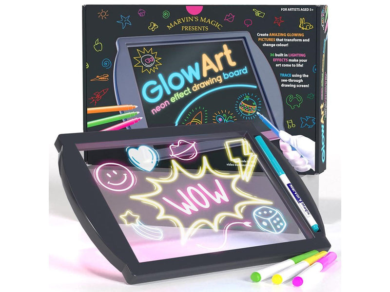 Marvins Magic Glow Art - Neon Effect Drawing Board - Black
