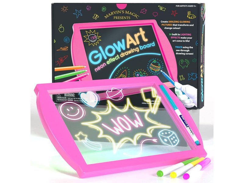 Marvins Magic Glow Art - Neon Effect Drawing Board - Pink