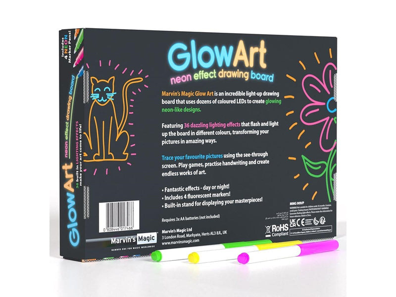 Marvins Magic Glow Art - Neon Effect Drawing Board - Pink