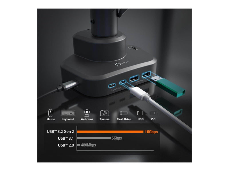 j5create Single Monitor Mount with Dock