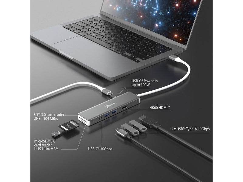 j5create 7-in-1 Multi-Port Adapter (with 100W PD)