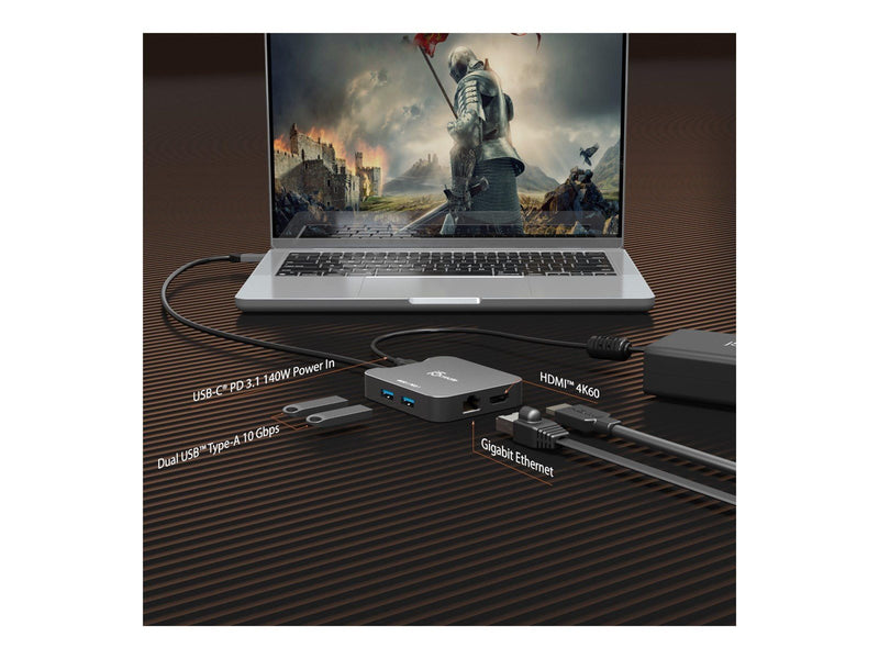 j5create 5-in-1 USB-C Travel Adapter (with Ethernet and 140W PD)