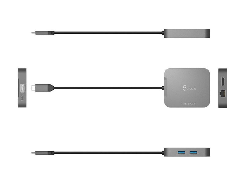 j5create 5-in-1 USB-C Travel Adapter (with Ethernet and 140W PD)
