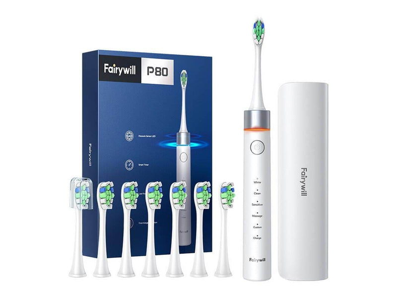 Fairywill Elektrische Zahnbürste FW-P80 sonic toothbrush with tip set and