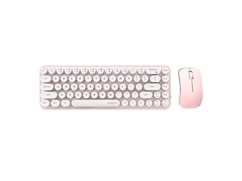 Mofii Wireless keyboard + mouse set Bean 2.4G (White-Pink) - Tastatur & Maus Set - Pink