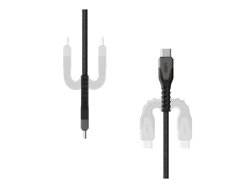 UAG Rugged Charging Cable USB-C to USB-C 5ft- Black/Gray