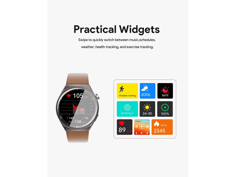 Aukey SW-2U SmartWatch 2 Ultra - Dark Brown Leather