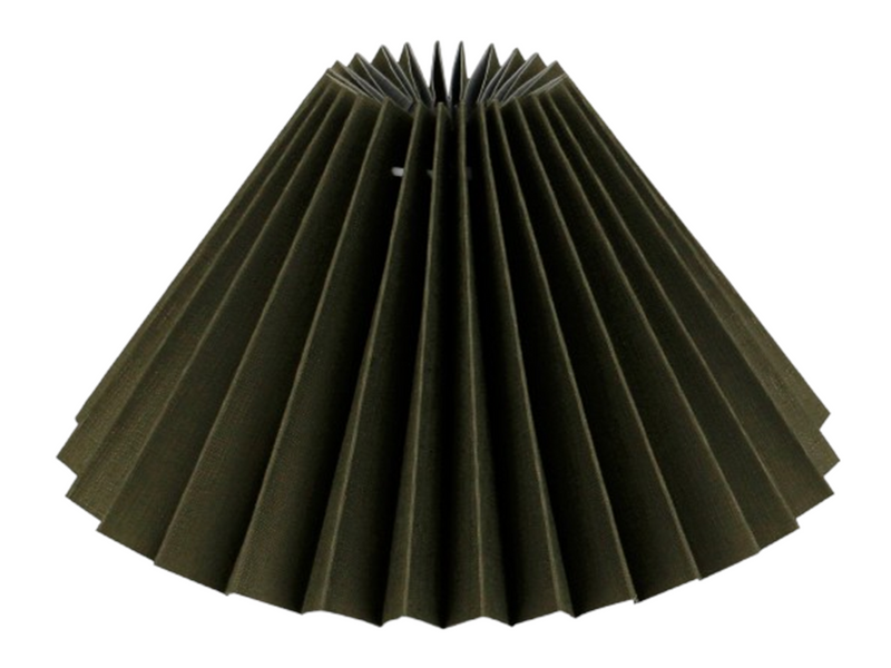 Alpe Design Plissierter Lampenschirm aus olivgrün Leinen 21 cm