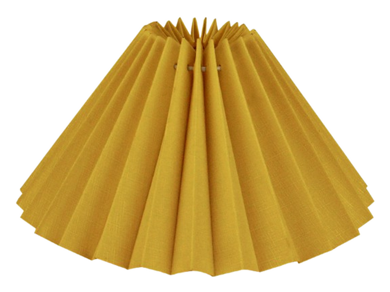 Alpe Design Plissierter Lampenschirm aus gelbem Leinen 21 cm