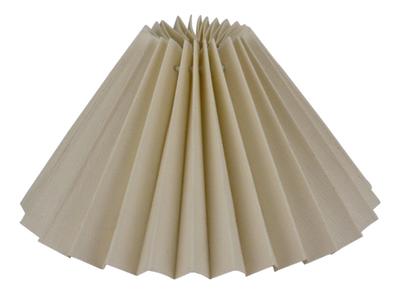 Alpe Design Plissierter Lampenschirm aus cremefarbenem Leinen 23 cm