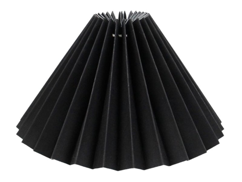 Alpe Design Plissierter Lampenschirm aus schwarzem Leinen 23 cm