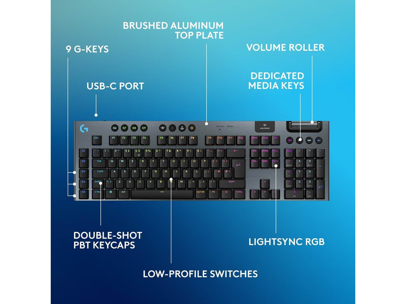Logitech G915 X LIGHTSPEED - Clicky - 100% - Gaming Tastaturen - Nordisch - Schwarz