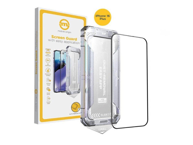 Mobile Origin Yellow Screen Guard with easy application iPhone 16 Plus