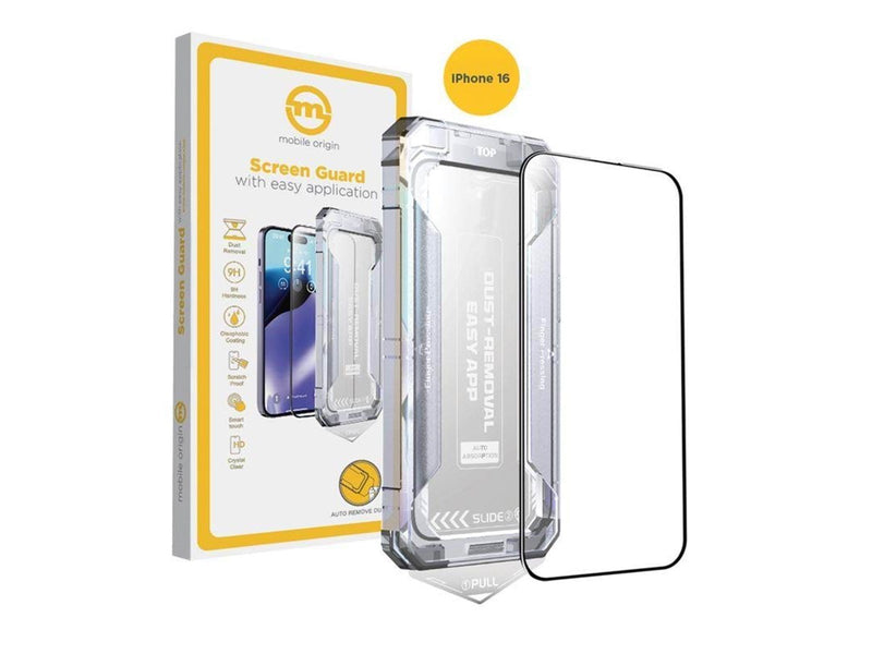 Mobile Origin Yellow Screen Guard with easy application iPhone 16