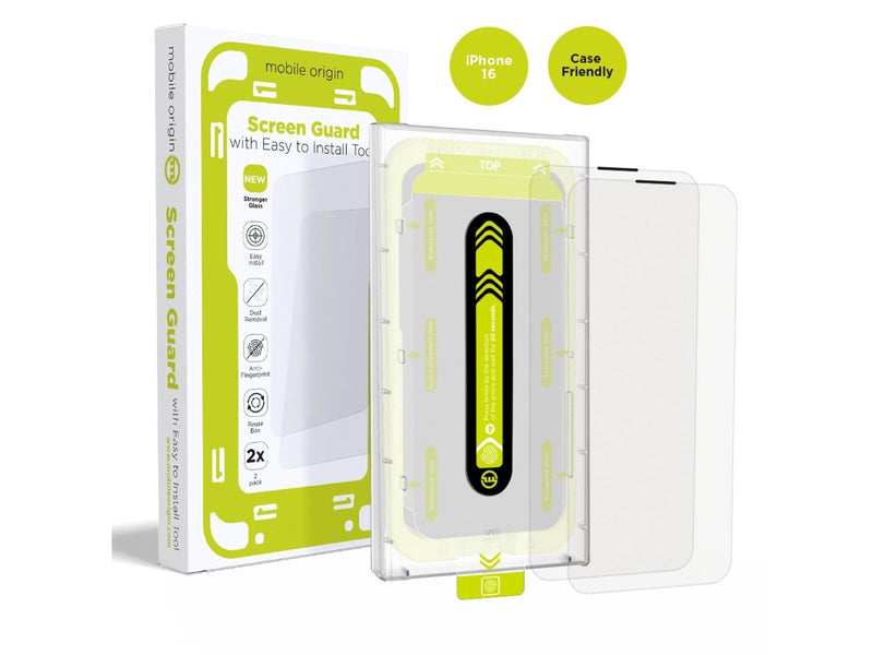 Mobile Origin Screen Guard with easy applicator 2 pack - iPhone 16