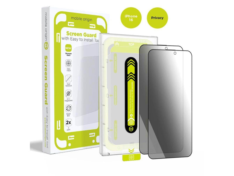 Mobile Origin Screen Guard Privacy with easy applicator 2 pack - iPhone 16