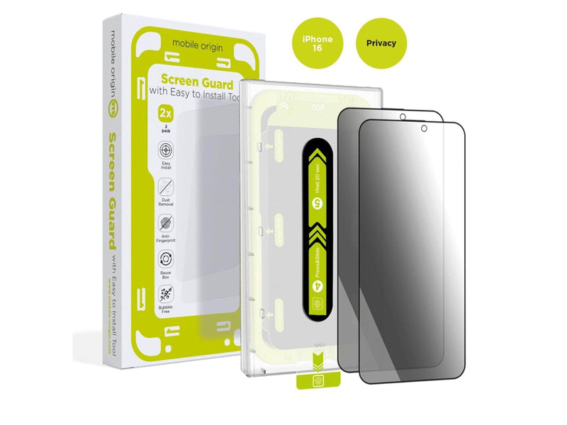 Mobile Origin Screen Guard Privacy with easy applicator 2 pack - iPhone 16