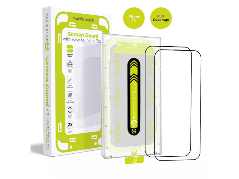 Mobile Origin Screen Guard with easy applicator 2 pack - iPhone 16