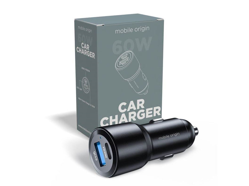 Mobile Origin Car Charger 60W USB-C and USB-A