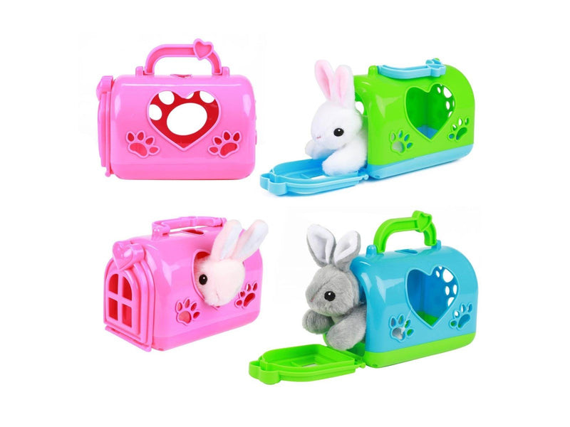 Toi-Toys Plush Rabbit in Carrying Case assorted