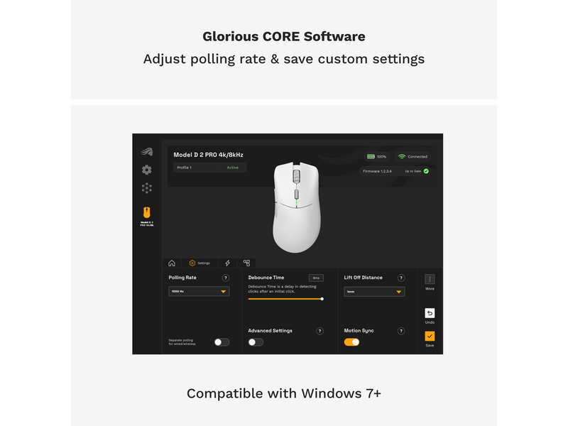 Glorious Model D 2 PRO Wireless - 4K/8K Polling - Gaming Maus (Weiß)