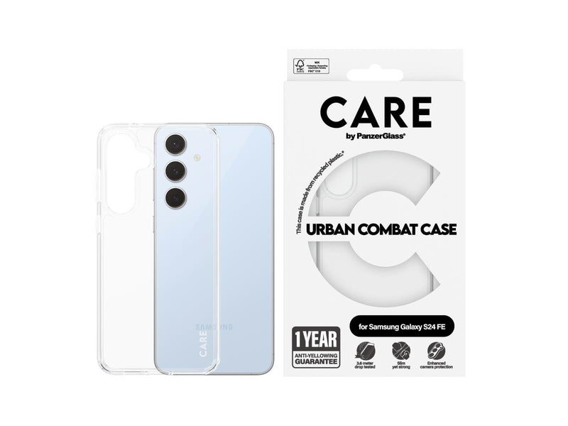 CARE by PanzerGlass Flagship Case Transparent Urban Combat w. Clear Frame Samsung Galaxy S24 FE